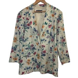 Vintage Azzurri flax floral beige blazer
